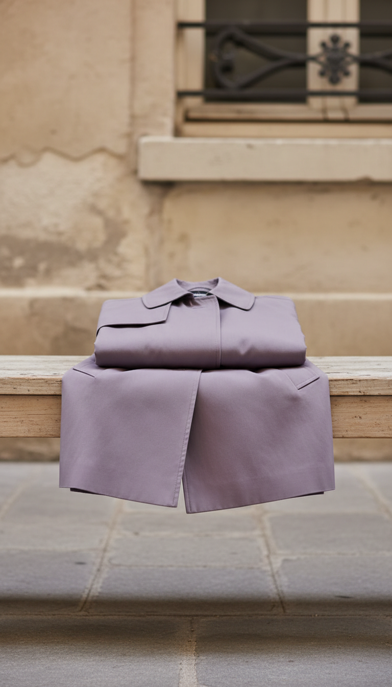 Trench long brume lavande