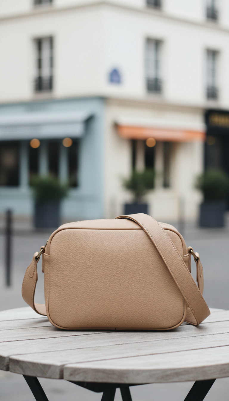 Sac bandoulière grainé latte avoine